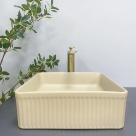 Раковина для ванної кімнати VBI BOLZANO 38,5x38,5 см кераміка бежевий матовий VBI-013802