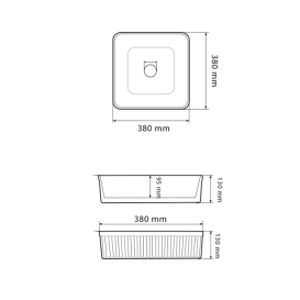 Раковина для ванної кімнати VBI BOLZANO 38,5x38,5 см кераміка бежевий матовий VBI-013802