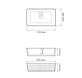 Раковина для ванної кімнати VBI BRESCIA 51x34,5 см кераміка білий VBI-013900