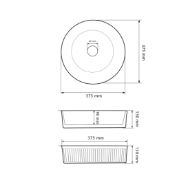 Раковина для ванної кімнати VBI BRINDISI 37,5x37,5 см кераміка білий VBI-014100