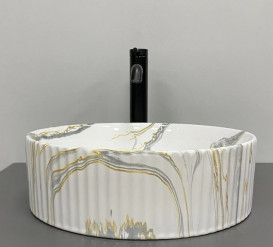 Раковина для ванной VBI Brindisi M ⌀40 см керамика Stains Glossy VBI-014103