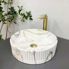 Раковина для ванної кімнати VBI BRINDISI M 40x40 см кераміка плямистий матовий VBI-014101