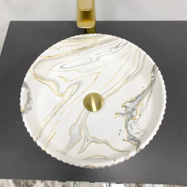 Раковина для ванної кімнати VBI BRINDISI M 40x40 см кераміка плямистий матовий VBI-014101