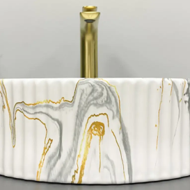 Раковина для ванної кімнати VBI BRINDISI M 40x40 см кераміка плямистий матовий VBI-014101