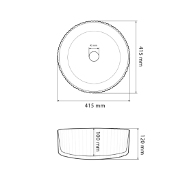 Раковина для ванної кімнати VBI BRINDISI M 41,5x41,5 см кераміка білий VBI-014102