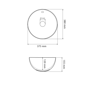 Раковина для ванної кімнати VBI BRUNICO S 37,5x38 см кераміка білий VBI-015201