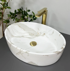 Раковина для ванной VBI CEFALU AIAX GLOSSY 50,5x36 см керамика мрамор VBI-015401