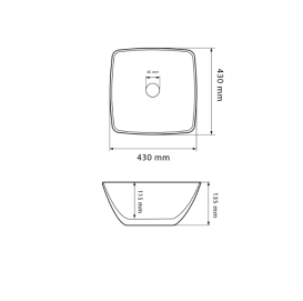 Раковина для ванної кімнати VBI CORTONA 43x43 см кераміка білий VBI-012608