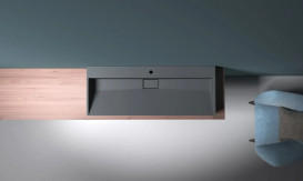 Раковина для ванної VBI Este 120х46 см штучний камінь чорний VBI-019928