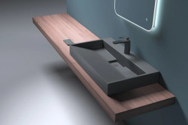 Раковина для ванной VBI Este 70х46 см искусственый камень черный VBI-019911