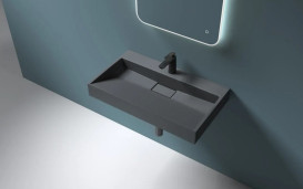 Раковина для ванной VBI Este 70х46 см искусственый камень черный VBI-019911