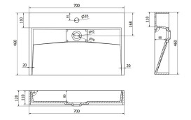 Раковина для ванной VBI Este 70х46 см искусственый камень черный VBI-019911
