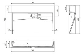 Раковина для ванной VBI Este 70х46 см искусственый камень черный VBI-019912