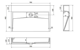 Раковина для ванной VBI Este 70х46 см искусственый камень белый VBI-019910