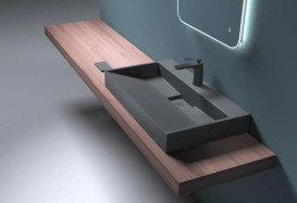 Раковина для ванной VBI Este 80х46 см искусственый камень черный VBI-019915