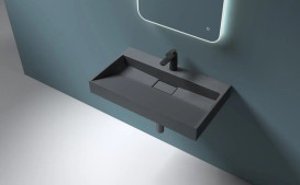 Раковина для ванной VBI Este 80х46 см искусственый камень черный VBI-019915