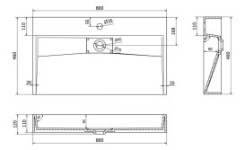Раковина для ванной VBI Este 80х46 см искусственый камень черный VBI-019915