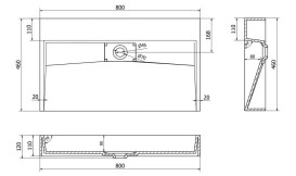Раковина для ванной VBI Este 80х46 см искусственый камень черный VBI-019916