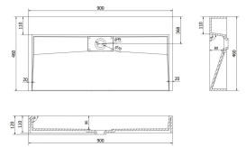 Раковина для ванной VBI Este 90х46 см искусственый камень черный VBI-019920