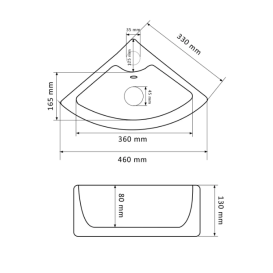 Раковина для ванної кімнати VBI FANO 46x33 см кераміка білий VBI-015612