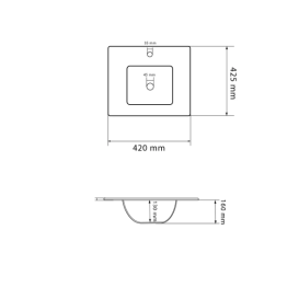 Раковина для ванной VBI Ferrara 40 42x42,5 см керамика белый VBI-018011