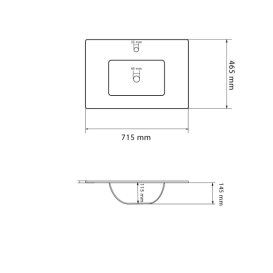 Раковина для ванної кімнати VBI Ferrara 50 71,5x46,5 см кераміка білий VBI-018013