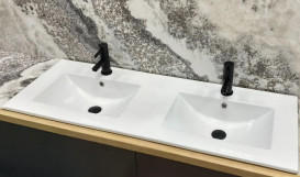 Раковина для ванной VBI Ferrara двойная 122х47 см керамика белый VBI-018053