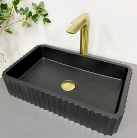 Раковина для ванної кімнати VBI FLORENTIA 49x30 см конгломерат чорний матовий VBI-015001