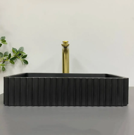 Раковина для ванної кімнати VBI FLORENTIA 49x30 см конгломерат чорний матовий VBI-015001