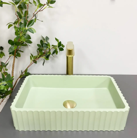 Раковина для ванної кімнати VBI FLORENTIA 49x30 см конгломерат світло-зелений матовий VBI-015004