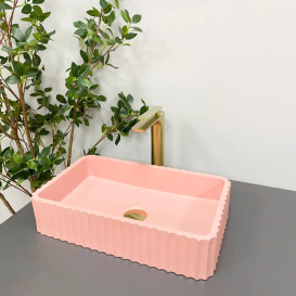 Раковина для ванной VBI FLORENTIA 49x30 см конгломерат розовый матовый VBI-015005