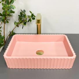 Раковина для ванной VBI FLORENTIA 49x30 см конгломерат розовый матовый VBI-015005