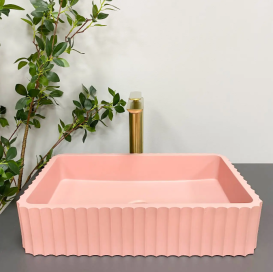 Раковина для ванной VBI FLORENTIA 49x30 см конгломерат розовый матовый VBI-015005