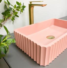 Раковина для ванной VBI FLORENTIA 49x30 см конгломерат розовый матовый VBI-015005
