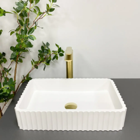 Раковина для ванной VBI FLORENTIA 49x30 см конгломерат белый матовый VBI-015000