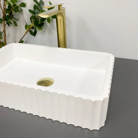 Раковина для ванной VBI FLORENTIA 49x30 см конгломерат белый матовый VBI-015000