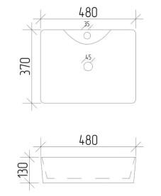Раковина для ванної VBI Forli 48х37 см кераміка black marmo glossy VBI-011107
