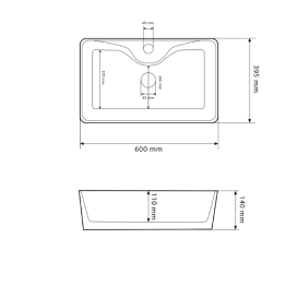Раковина для ванної кімнати VBI FORLI XL 60x39,5 см кераміка білий VBI-011104