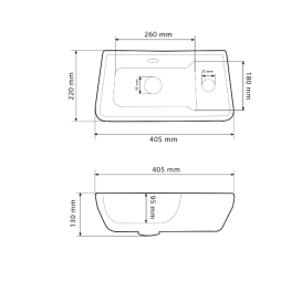 Раковина для ванной VBI JESI L 40,5x22 см керамика белый VBI-015614