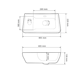 Раковина для ванной VBI JESI R 40,5x22 см керамика белый VBI-015613