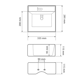 Раковина для ванної кімнати VBI KOMO 33,5x29,5 см кераміка білий VBI-015600