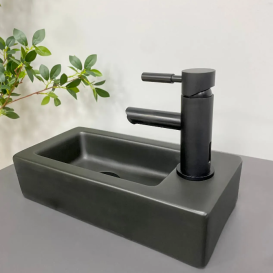 Раковина для ванної кімнати VBI KOMO L 36,5x18 см кераміка чорний матовий VBI-015615