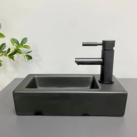 Раковина для ванної кімнати VBI KOMO L 36,5x18 см кераміка чорний матовий VBI-015615