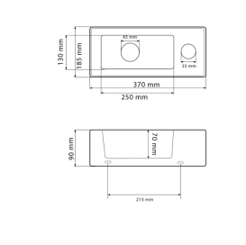 Раковина для ванной VBI KOMO L 37x18,5 см керамика белый VBI-015602