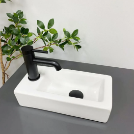 Раковина для ванной VBI KOMO R 37x18,5 см керамика белый VBI-015601