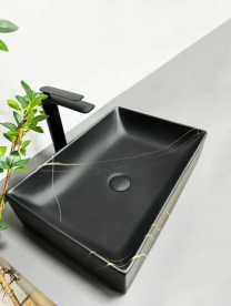 Раковина для ванной VBI LATINA 51x34,5 см керамика черный камень матовый VBI-013103