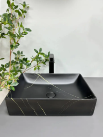 Раковина для ванной VBI LATINA 51x34,5 см керамика черный камень матовый VBI-013103