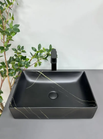 Раковина для ванной VBI LATINA 51x34,5 см керамика черный камень матовый VBI-013103