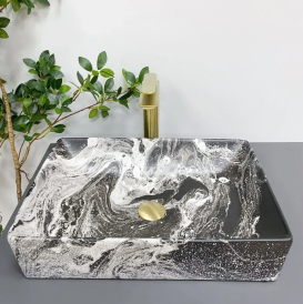 Раковина для ванной VBI LATINA 51x34,5 см керамика темный мармо матовый VBI-013104