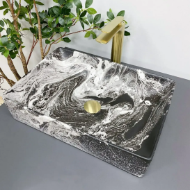 Раковина для ванной VBI LATINA 51x34,5 см керамика темный мармо матовый VBI-013104